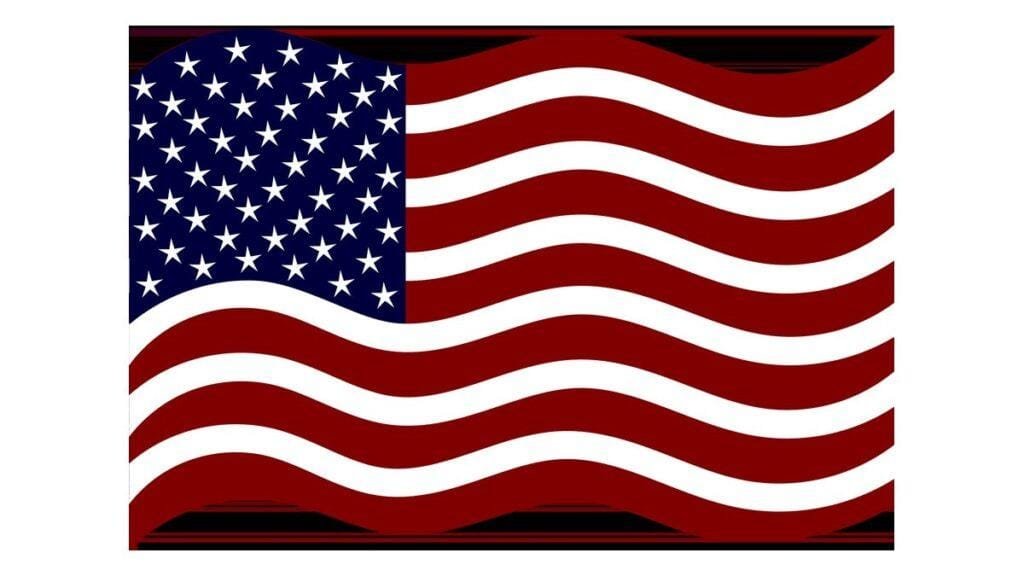 Waving United States flag