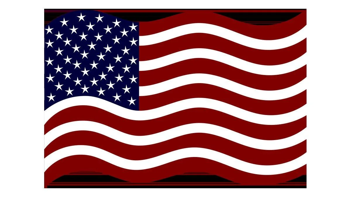 Waving United States flag