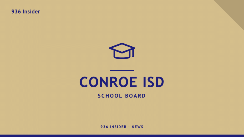 Conroe ISD school board meeting banner