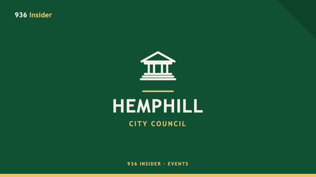 Hemphill City Council meeting banner