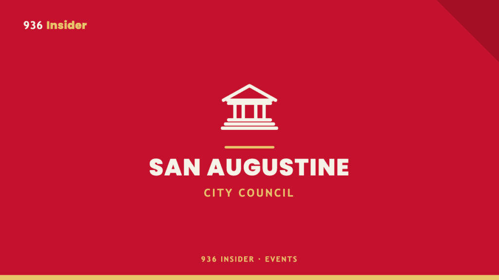 San Augustine City Council meeting banner