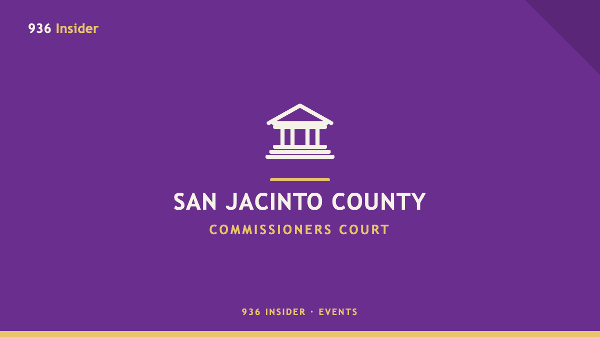 San Jacinto County Commissioners Court meeting banner
