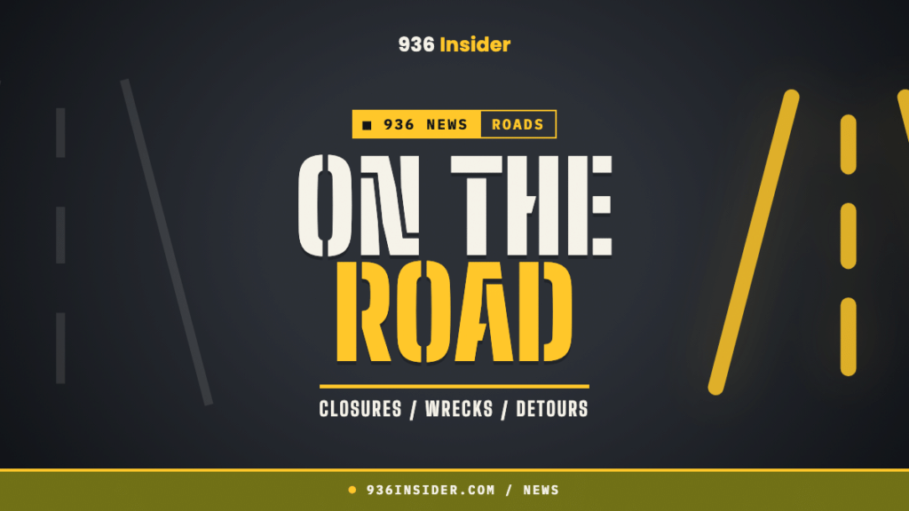 936 Insider news banner reading On the Road, closures wrecks and detours